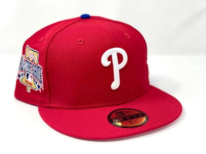 Red Philadelphia Phillies 1996 All-Star Game Fitted Hat (Pink Under Brim)